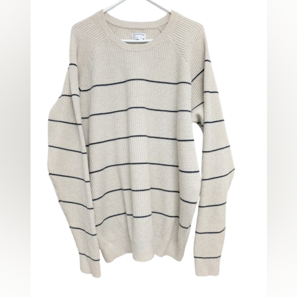 Frank and Oak men's mariner striped sweater beige size XL